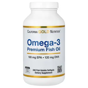 California Gold Nutrition Omega-3, Premium Fish Oil, 240 Fish Gelatin Softgels