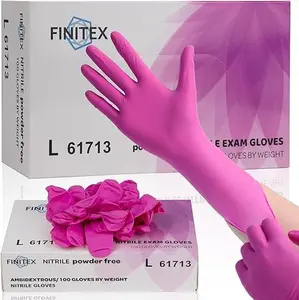 FINITEX Nitrile Disposable Latex-Free Gloves - 3.5mil 100PCS Powder-Free Latex Free Cleaning Medical Exam Food Gloves