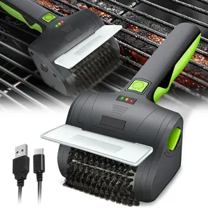 Cordless Electric Grill Cleaning Scrub Brush Rechargeable with Type-C Charge Cord,Green/Blue/Red