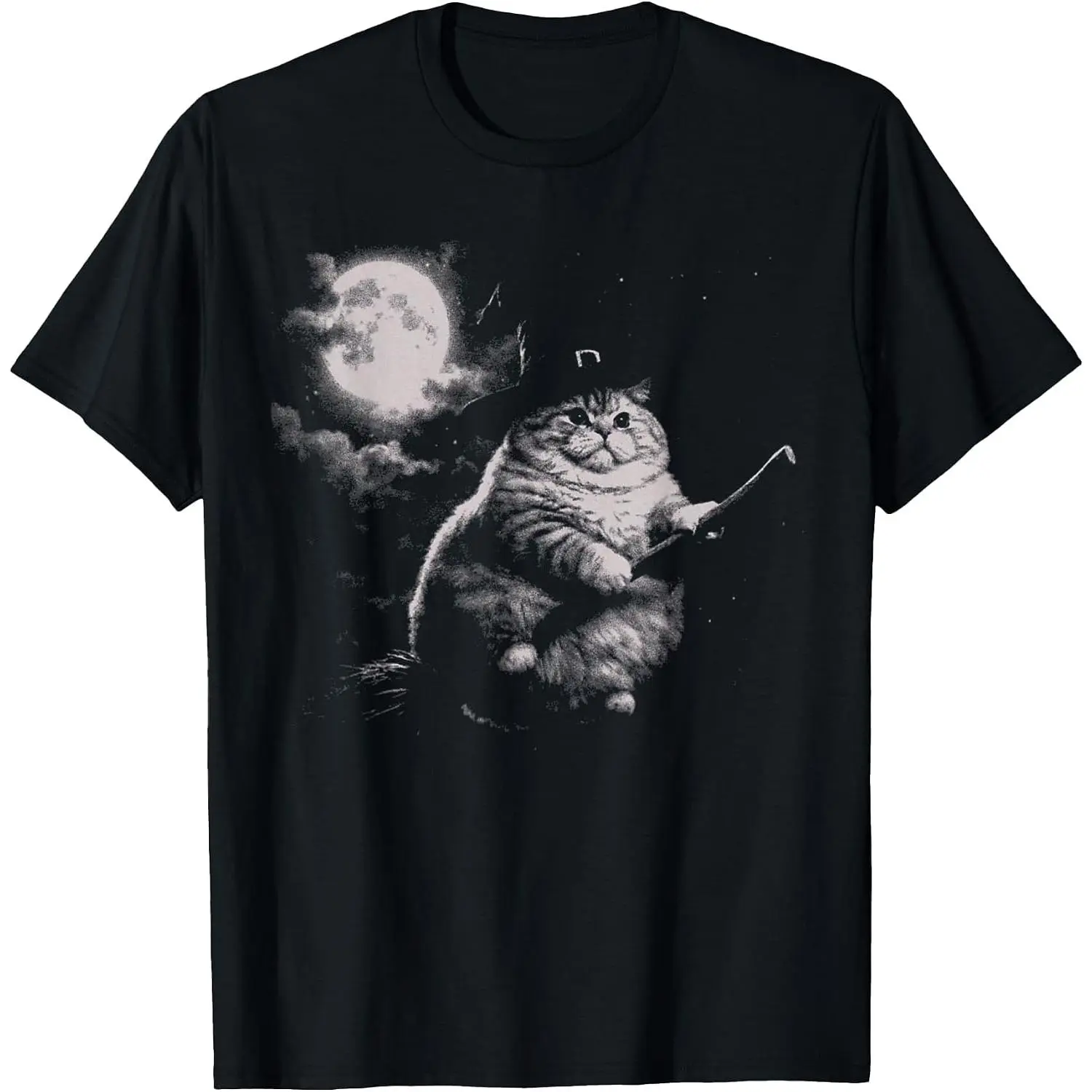 Cotton Chonk Witch Cat Meme Wizard Kitten Moon T-Shirt Unisex Clothing Streetwear
