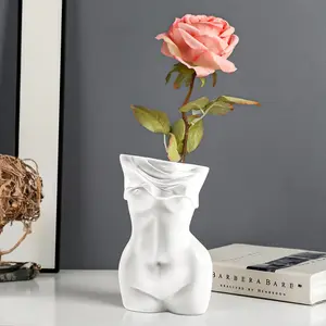 Resin Human Body Art Vase, Home Decor Flower Arrangement Holder, Craft Ornament for Living Room Kitchen Bedroom Entryway Cabinet