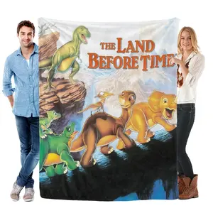The Land Before Time Flannel Blanket for Sofa Bed Couch Throw Cozy Lightweight Birthday Gift Blanket