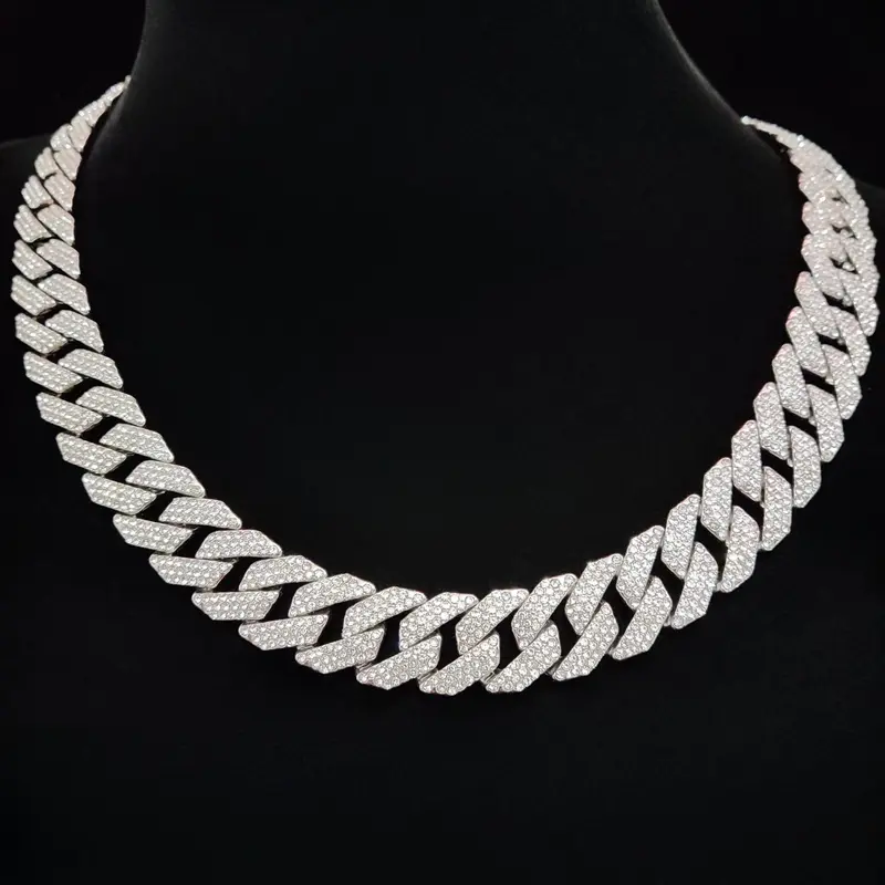 16mm Wide Miami Cuban Chain Necklace, Cuban Link Necklace, Fashionable Punk Style Jewelry for Party, Daily Clothing Decor, Trendy All-match & Exquisite Jewelry for Birthday Gift
