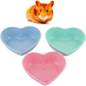 3 Pack Hamster Food Dish Small Cute Shape Food Bowl for Hamster Hedgehog Small Animals Green Blue and Pink