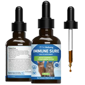 Pet Wellbeing Immune Sure for Cats - Supports Normal Immune Defenses, Gut Flora Balance, Andrographis, Echinacea, Vitamin C, Zinc - Veterinarian-Formulated Herbal Supplement