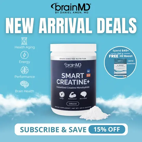 Smart Creatine+ | BrainMD | NSF Certified 60 Servings Powder | Muscle Strength & Performance Support | Brain Focus, Energy & Healthy Aging Support | iCreatine Creatine Monohydrate