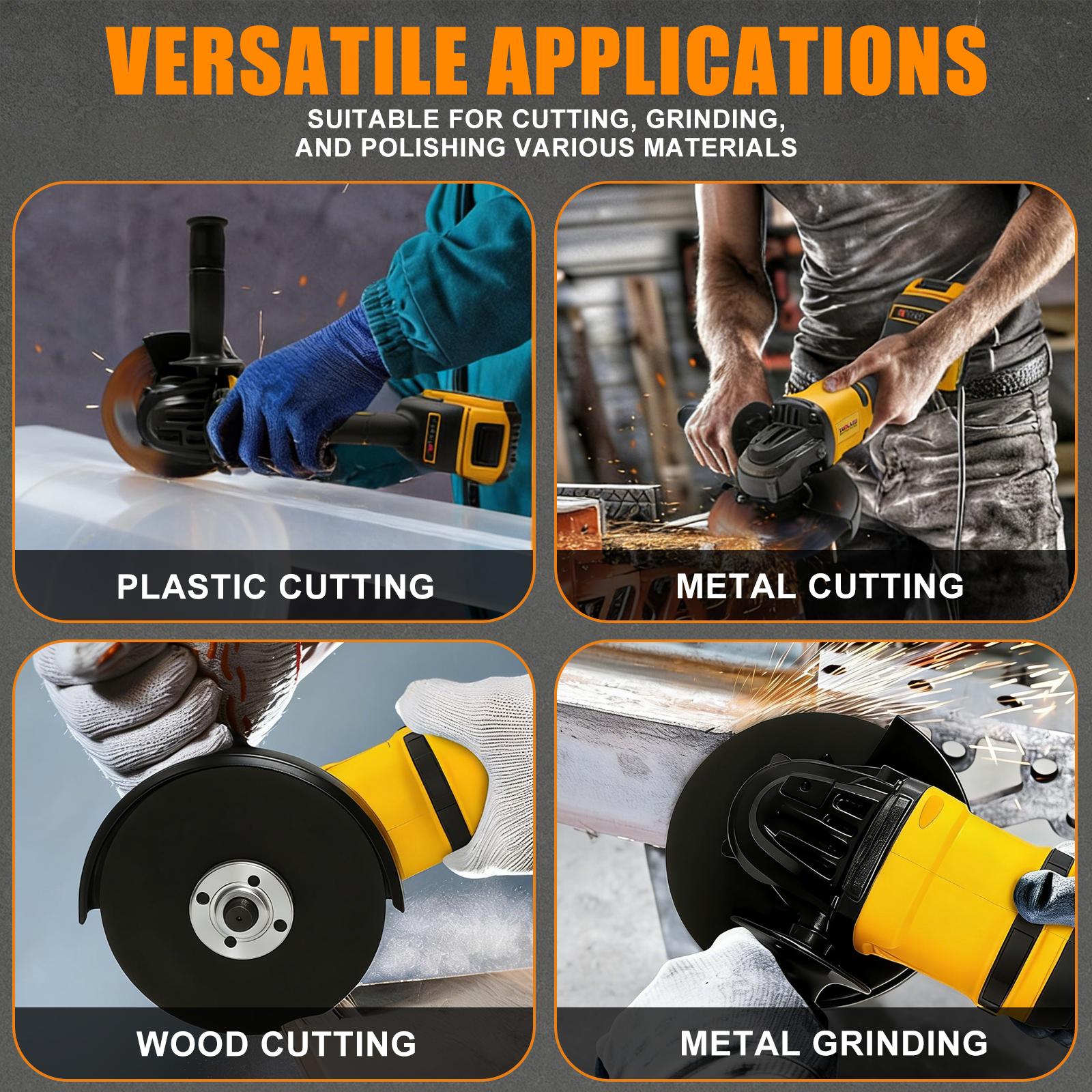 20V Cordless Brushless Angle Grinder, Tool Only Battery Not Included, 8500 RPM 4-1/2 Inch Cutting Grinding Polishing Tool for Metal, Tile, Concrete and DIY