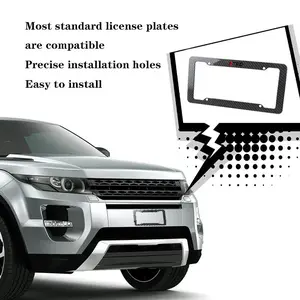 carbon fiber texture plastic license plate frame fiber black aluminum alloy metal license plate holder  For Toyota TRD