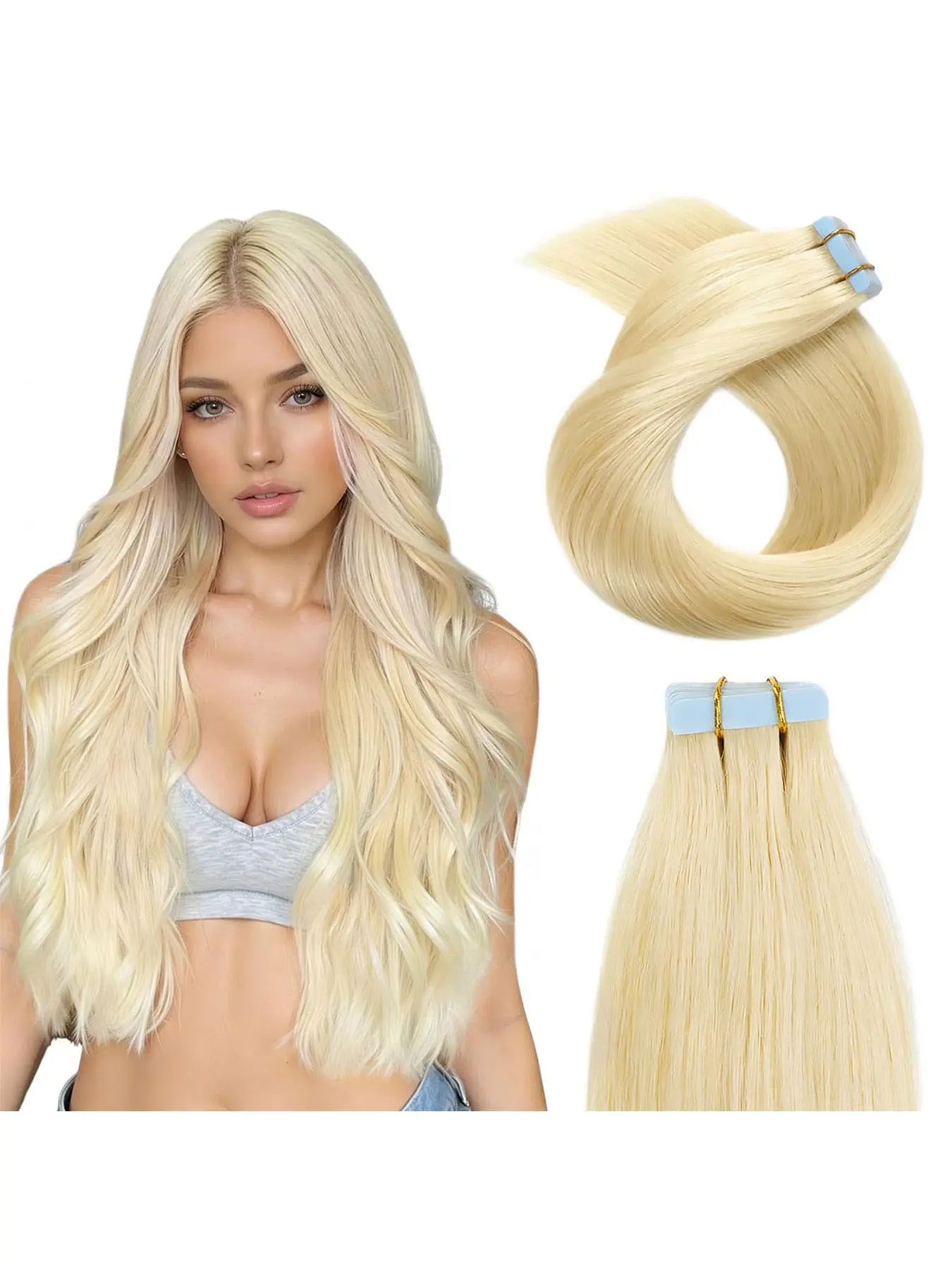 【TIMIA｜Mothers Day Gift】16-28inch 33 Colors Available Tape in Hair Extension 10PCS 25G/Pack Trial Size #613, #99J, #9.1, #60, Real Hair Extensions