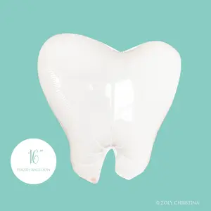 Tooth Balloon – White Foil Balloon for Dentists & Tooth Fairy Parties