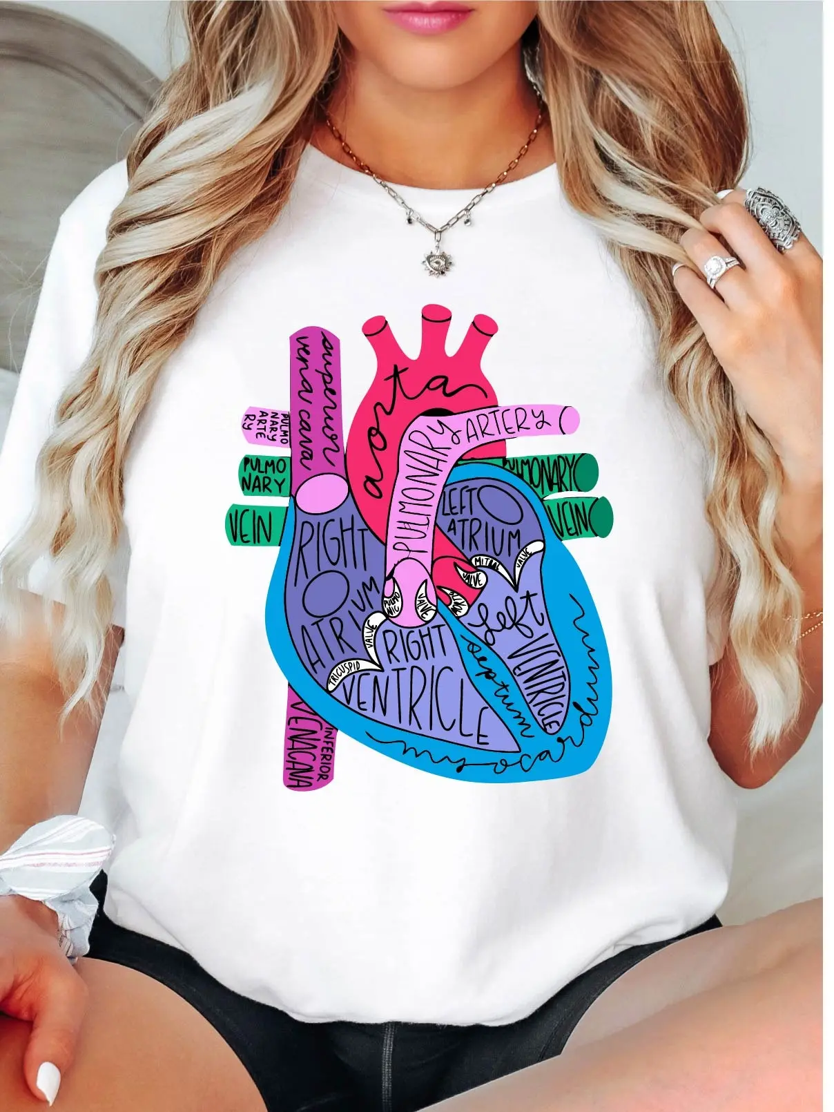 Cardiac Heart Anatomy T-Shirt, Cardiac Nurse Shirt, Medical Student Cardiac Tee, Anatomical Heart Tee, Nursing Short Sleeve, Nursing School Shirt.
