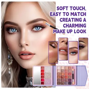 29 Colors/4 -in-one Makeup Palette, Multifunctional Integrated Blush, Shimmering Eyeshadow, Lipstick Colorful Eye Makeup Products makeup kit set Waterproof Matte Lip Liner Pencil Fragrance-Free Peptide Lip Tint Trio Cosmetic 1Set#
