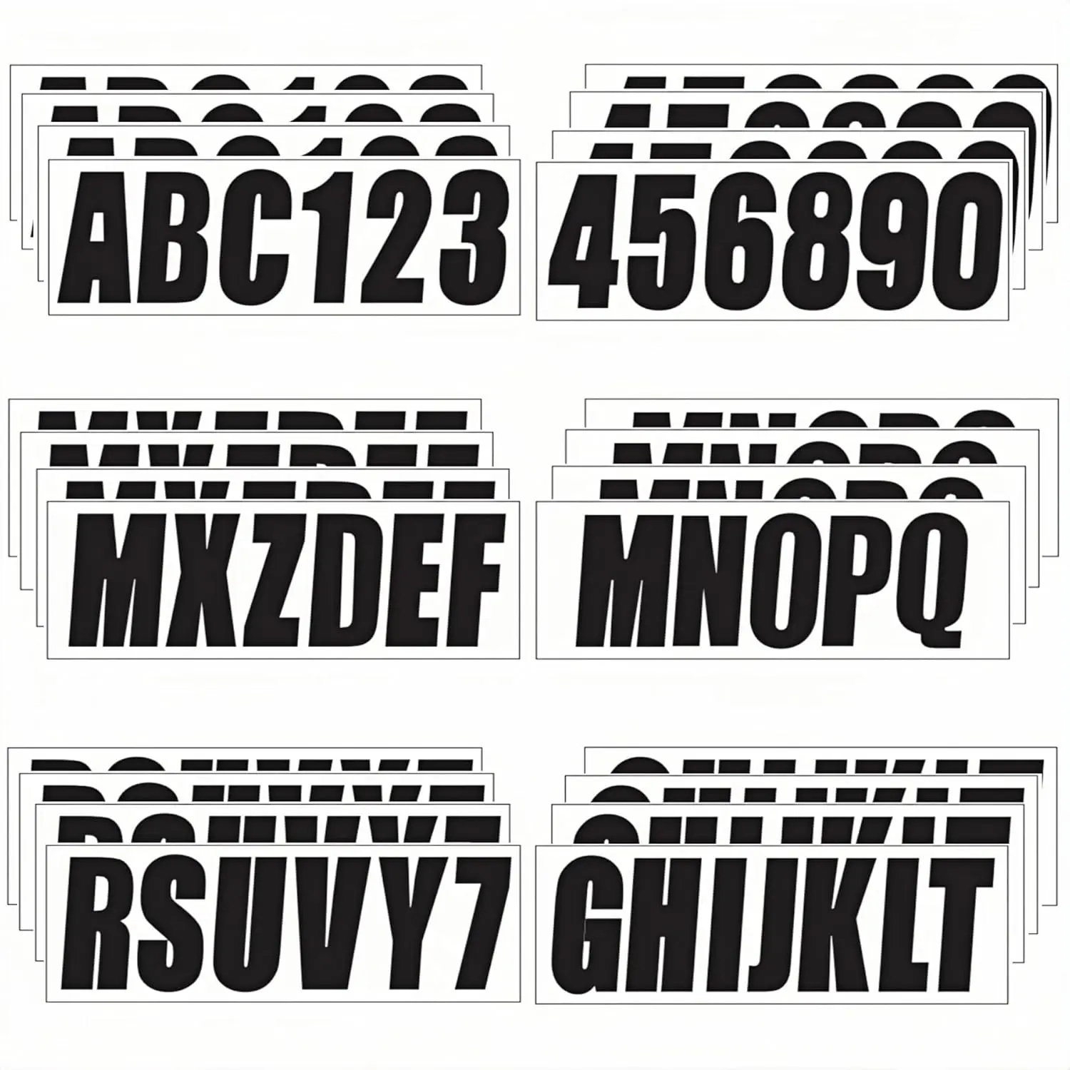 " Boat Registration Numbers and Letters Sticker AZ Letters &  Numbers Custom Personalized DIY for Boats & Personal Watercraft Pack of  Sets Black