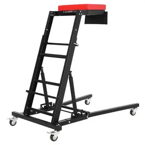 【GARVEE】Foldable Topside Automotive Creeper with Adjustable Height 45.7"-66.3", 400lbs Capacity, Padded Deck, Locking Swivel Casters, H-Base for Garage Workshop Repair and Maintenance