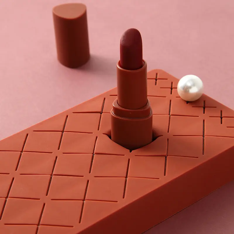 Net Red Silicone Lipstick Storage Rack - Simple Silicone Design for Lipstick Organization