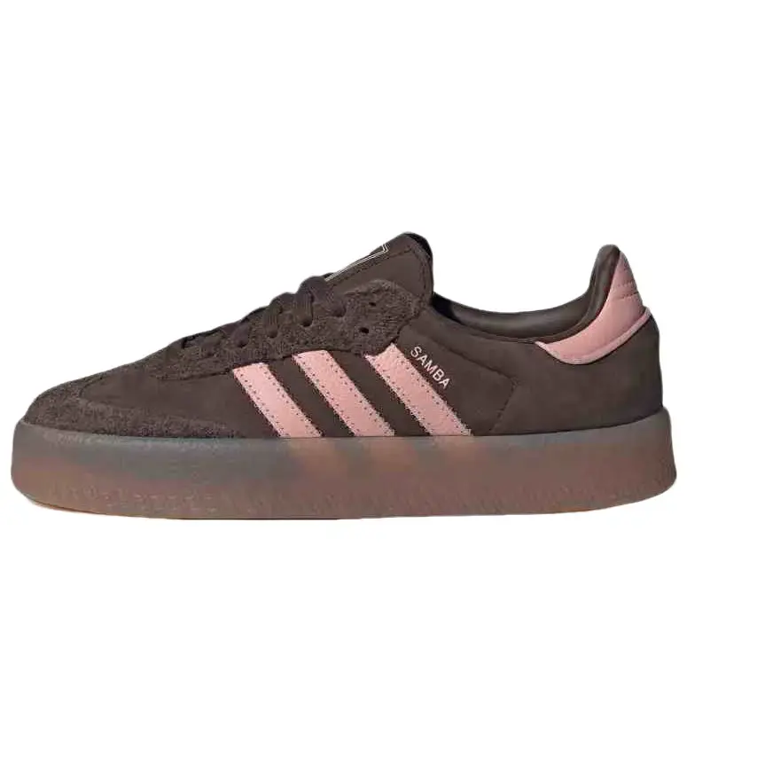 Adidas Women's Sambae Leather and Suede Platform Sneaker in Dark Brown Wonder Mauve for Everyday Styling, Sporty Chic, Fashion-Forward Twist, Heritage Sport Dna, Modern Streetwear Appeal, Platform-Inspired Sole