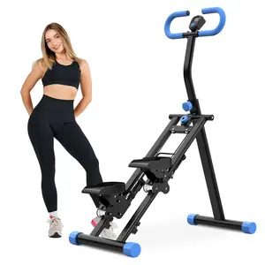 Donext Stair Stepper for Home Upgrade - Full Body Workout Machine with Stable Frame & Adjustable Handlebar - Non-Slip Pedals for Safe Exercise - Folding Design for Easy Storage - Blue