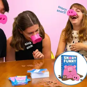 Snort Funny: the Oinkredible You Laugh You Lose Party Game, Party Table Game, Includes 5 Snorting Snouts for Adults & Families, Hilarious Group Game Night Activity