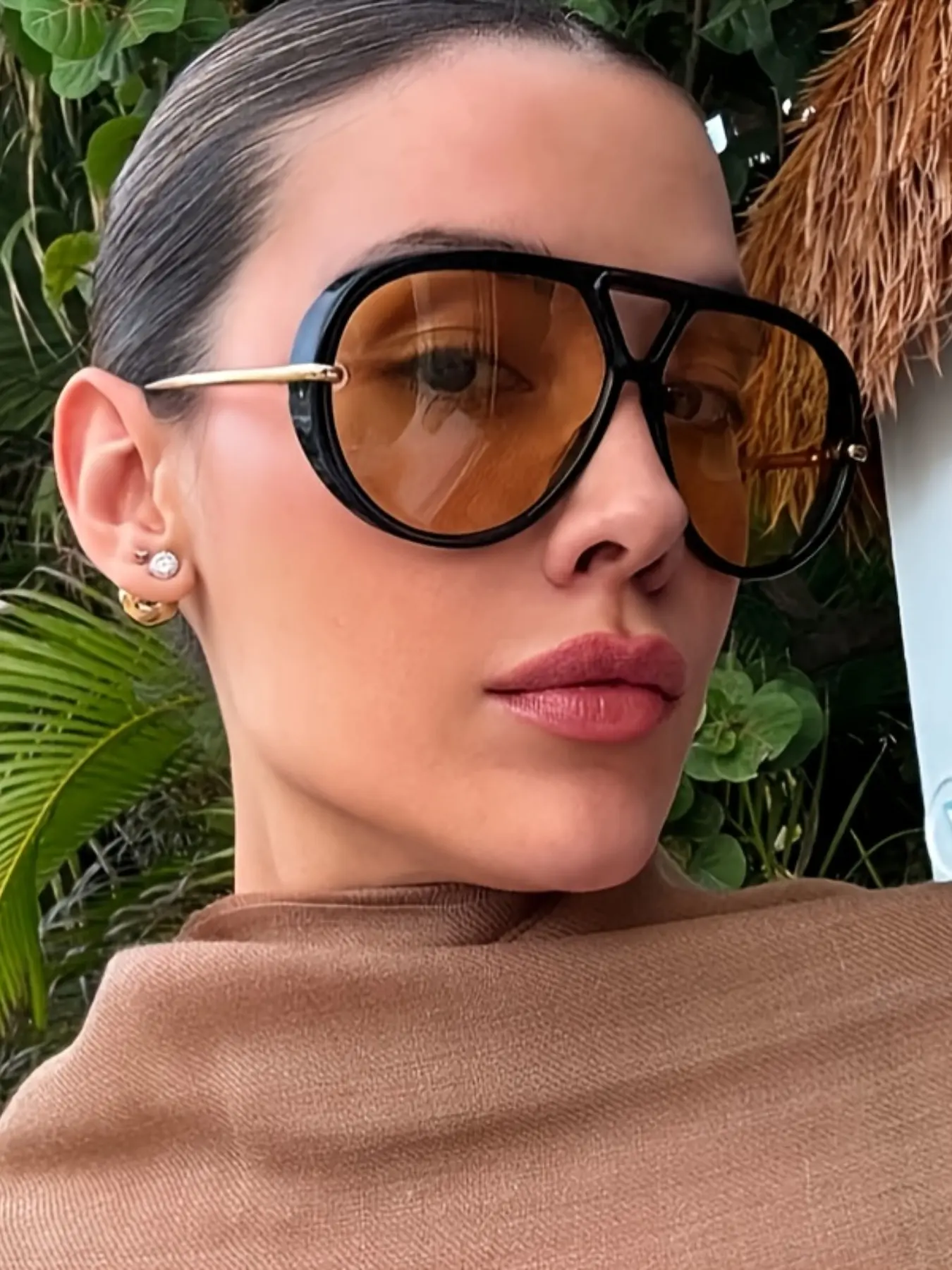 New Fashion Retro Large Frame Glasses, Classic Double Bridge Design, Unisex Street Style Daily Wear Decorative Eyewear, Street Style Shades