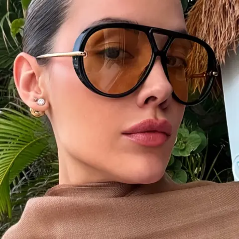 New Fashion Retro Large Frame Glasses, Classic Double Bridge Design, Unisex Street Style Daily Wear Decorative Eyewear, Stylish Glasses