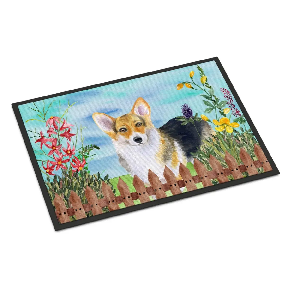 Carolines Treasures Pembroke Corgi Spring Indoor Outdoor Rug - 24x36 in, Durable Home Rug Mat, 24 X 36 In