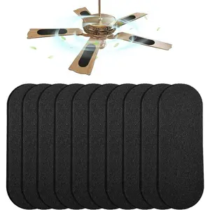10 Pcs Activated Carbon Easy-Stick Ceiling Fan Blade Air Filters Fits All Fan Blades for Home Office Remove Common Household Contaminants