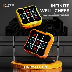 Electronic Tic-Tac-Toe Puzzle Game, Durable Abs Material, Interactive Strategy Board Game, Family Entertainment, Requires Aaa Batteries