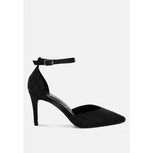 London Rag Womens Wanda Pearls & Sequins Embellished Stiletto Sandals 7