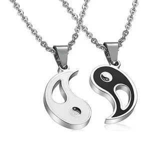 Stainless Steel Pendant Necklace For Women Men Bff Couples Personalized Matching Puzzle Chain Necklaces Ideal Gift for Valentines Birthday Thanksgiving Christmas