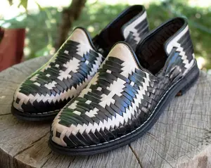 MENS LEATHER SHOE 2 tone mexican huarache slip on sandals