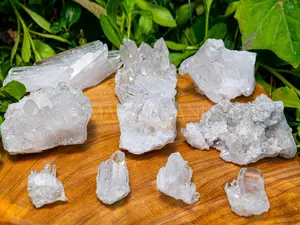Clear Quartz Crystal Cluster, Natural Gemstone Crystals, Quartz Point Healing Crystals, Unique Clear Crystals For Home Decor