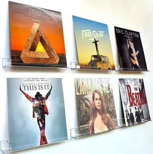 Record Holder Wall Mount, 6 Pack Clear Vinyl Record Shelf Storage  Album Stand Display Your Daily LP Listening/Book in Office