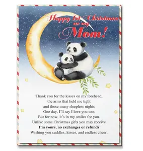 Christmas Card for First Mom, 1st Mother Merry Xmas Greeting Cards with Envelope and Seal, Christmas Gift for New Mom