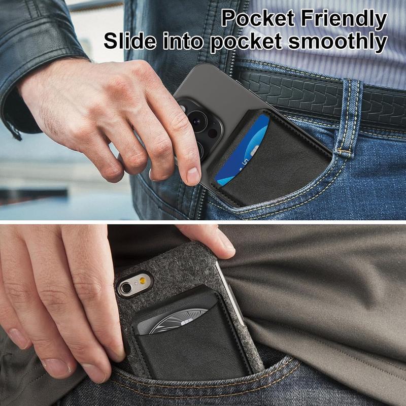 MagSafe Compatible Magnetic Phone Wallet with Foldable Adjustable Stand Secure Magnetic Attach No Dropping Ultra Thin 8mm Design for Smartphone