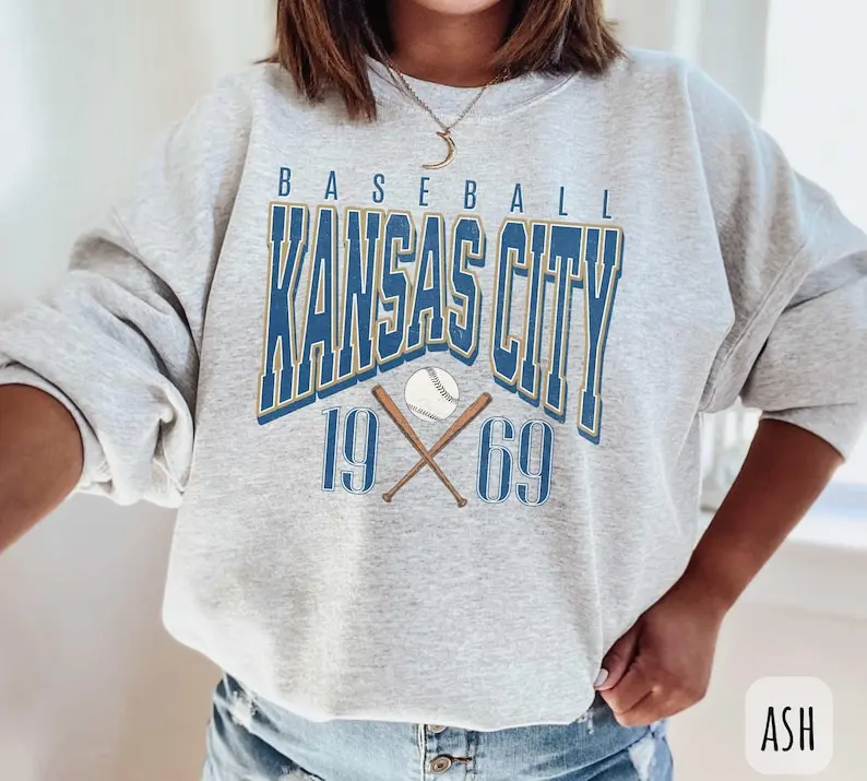 Vintage Kansas City Baseball Sweatshirt, KC Baseball Sweater, Retro KC Sports Crewneck, Gift for Fans