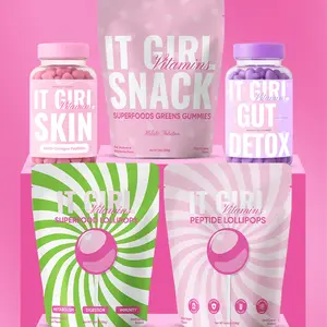 IT GIRL VITAMINS WELLNESS MEETS BEAUTY Starter Pack - 6 Products for Nutrition, Skin Health, Gut Detox, Collagen, Superfoods, & Beauty Peptides - Organic, Delicious, & Effective Supplements