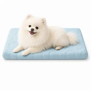 Pet Cooling Mat for Dogs & Cats, Q-Max 0.5 Ice Cooling Dog Bed, Summer Breathable Supportive Pet Sleeping Pad, Washable Cooling Cushion for Hot Weather