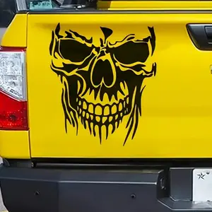 Skull Car Sticker, Premium Skull Stickers, Waterproof Scratch-Resistant Adhesive Vinyl Decal, Unique Automotive Accessories for Car Enthusiasts