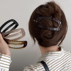 Upgraded Non-Slip Duckbill Clip for Women Simple Versatile Back-of-the-Head Claw Clip Ins-Style Hair Accessory Acrylic Oval Manual Processing Spring 2026 Fashion Commuting Headdress