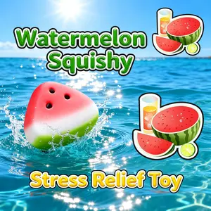 4 Pack Cute Watermelon Squishy Fidget Toy | Slow Rising Super Soft Stress Relief Squeeze Toy, Summer Ice Skin Watermelon Squishies for Kids Adults Anxiety Relief
