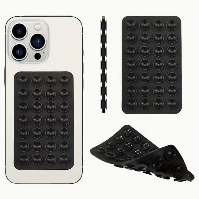 Heavy-Duty Silicone Suction Cup Phone Holder | Ergonomic Grip + Strong Adhesive Base, Dual-Sided Design, Compatible with All Smartphones | Ideal for Selfies, Video Recording, Gaming, Hands-Free Use in All