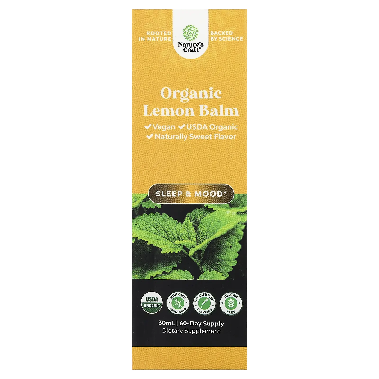 Nature's Craft Organic Lemon Balm, 30 ml