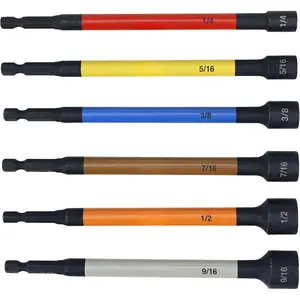 70486  Nut Setter Set, 6 count SAE, Color Coded, 1/4-Inch Hex Drive,  Rated