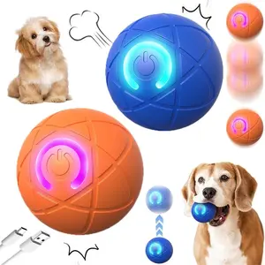 Smart Dog Toy Ball, 1 Piece USB Rechargeable Automatic Moving Pet Ball, Interactive Training Ball, Indoor Playing Ball for Small Dogs, Pet Supplies, Dog & Cat Accessories