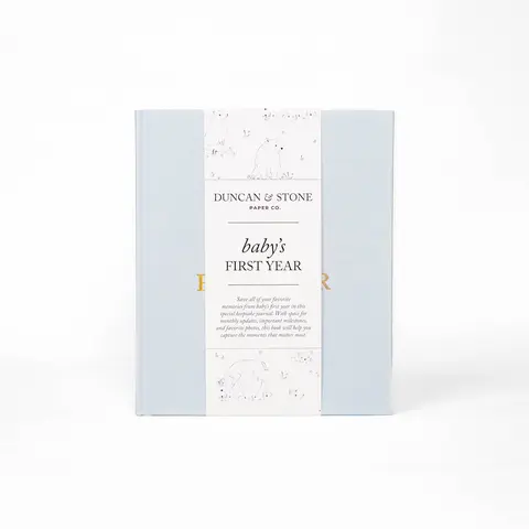 DUNCAN & STONE PAPER CO Baby's First Year Memory Book, Newborn Photo Album for Capturing Precious Moments, Office Stationery Notebook to Create Treasured Album of Baby Photos