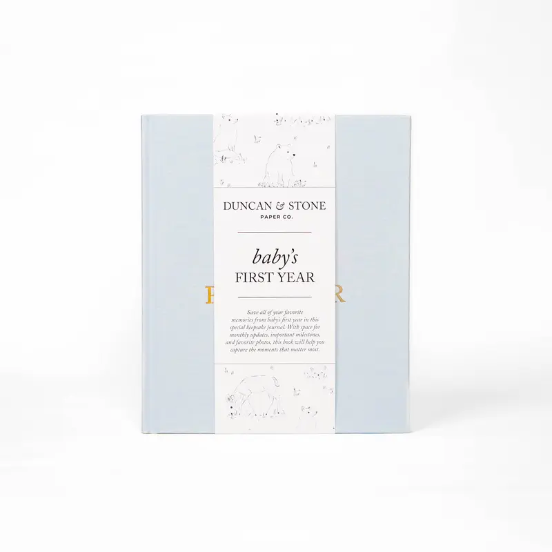 DUNCAN & STONE PAPER CO Baby's First Year Memory Book, Newborn Photo Album for Capturing Precious Moments, Office Stationery Notebook to Create Treasured Album of Baby Photos