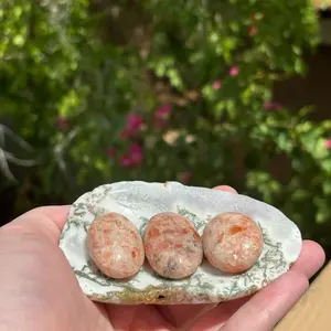 Sunstone Palm Stones - Metaphysical & Healing Properties - Natural Palm and Worry Stones for Alternative Healing Practices