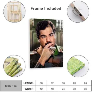 UBVFDLCA Saddam Hussein Former Iraqi President Art Portrait Poster 8 332 Canvas Art Wall Poster Printing Office Bedroom Aesthetic Poster Living Room 08x12inch(20x30cm) Frame-style