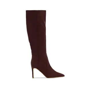Daniella Below The Knee Heel Boots - Brown