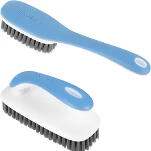 2PCS Soft Bristle Scrub Cleaning Brush, Laundry Scrub Brush, Gentle Fabric and Shoe Cleaning Brushes, Household Soft Bristle Brushes for Stains on Carpet Clothes Sneaker Hat or Bathroom Countertop Bathtubs